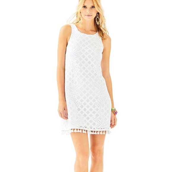Lilly Pulitzer White Marquette Shift Dress - S - Picture 1 of 5